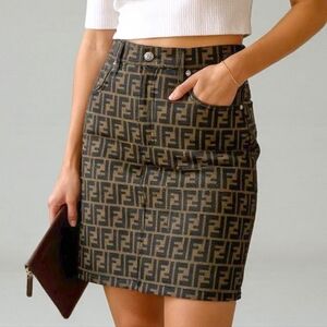 ✨️Authentic fendi Zucca FF Logo skirt